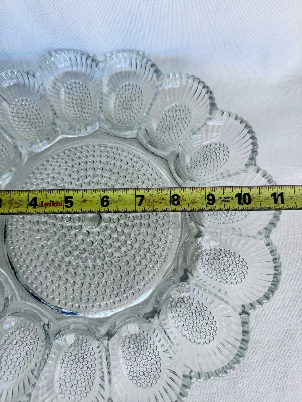 Vintage clear Indiana glass hobnail egg plate